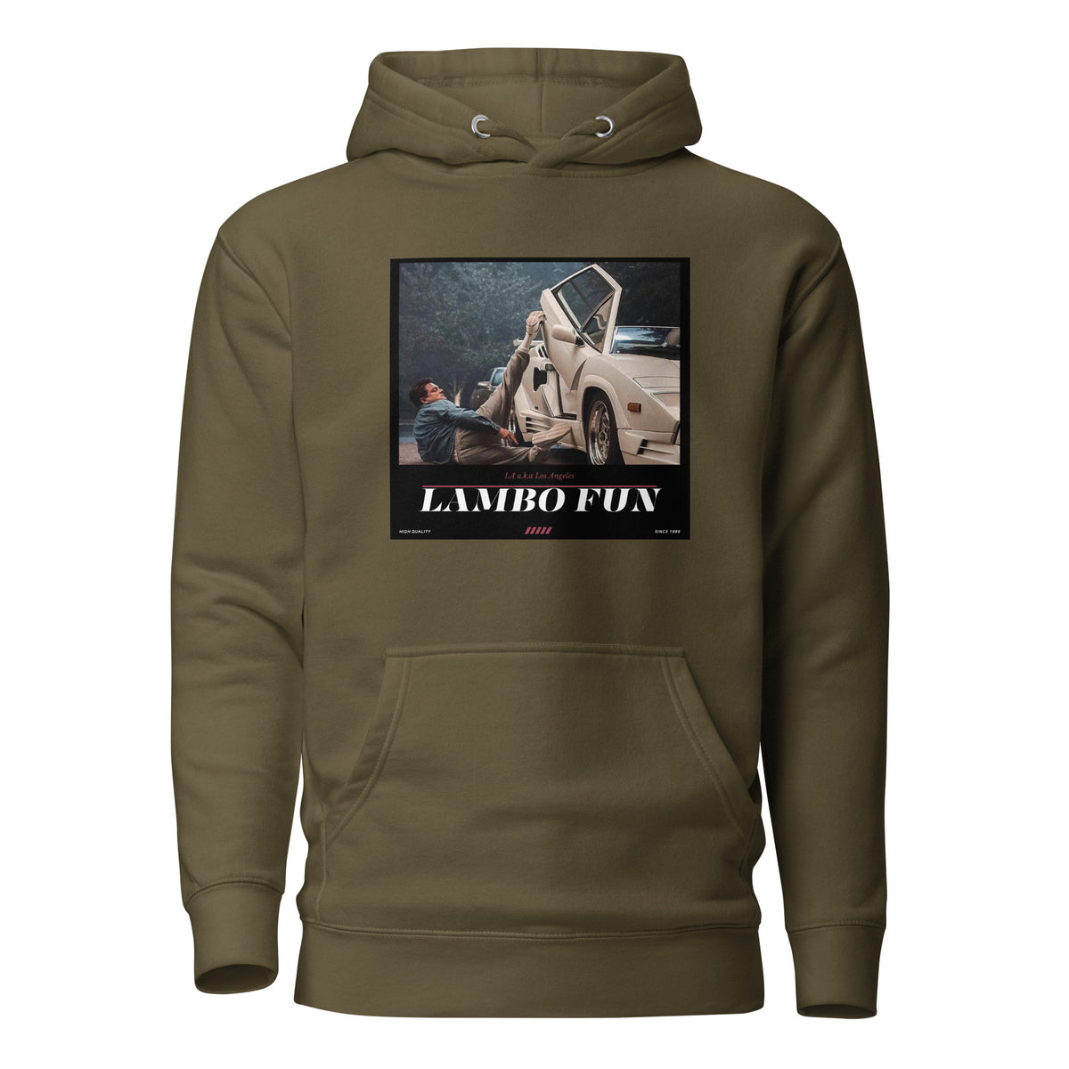 Lambo Fun Unisex Hoodie - Miltary Green hoodie  - Shop at funfusionthreads.com